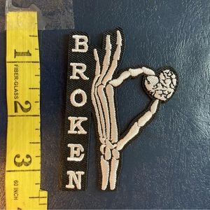 Skeleton hand iron on patch